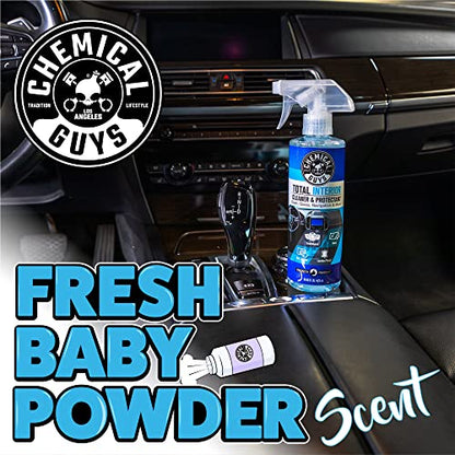 Chemical Guys, Total Interior Cleaner & Protectant for Cars, 16 oz, 2 Pack | Cleans dashboards, seats, door panels, trim and glass in one step, leaving a fresh, streak-free, factory-style look - size: 16 Fl Oz (Pack of 2), style: Fresh 2 Pack