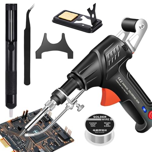 Soldering Iron Kit,60w 110v Corded Electric Welding Gun with Welding Wire,Versatile Portable Manual Soldering Gun,for Electronic Repair, Home Appliance Repair, DIY