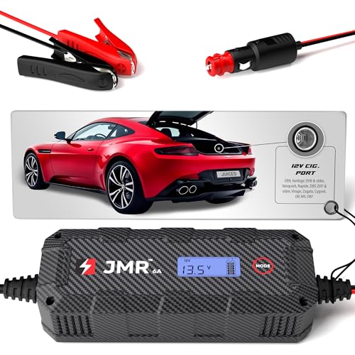 JMR 12V Battery Charger for Aston Martin, 12V Cig. Port, No Lithium Mode | Trickle Charger Conditioner Maintainer For DB9 Vantage Vanquish Rapide DBS Virage DB7 - color: 12V Cig Port, size: No Lithium Mode
