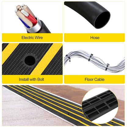 48" Driveway Ramp, 2 Pack Heavy Duty Rubber Curb Ramps for Cars, SUVs, Trucks | Low Profile Design with Water Drainage Channel | Garage & Sidewalk Transition Solution