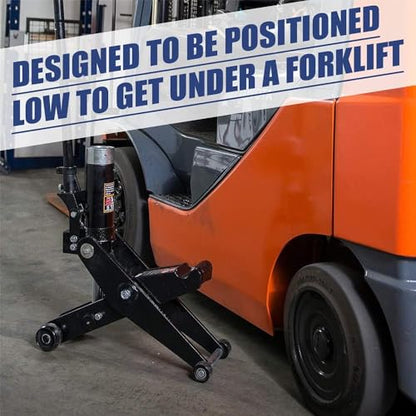 5 Ton Hydraulic Forklift Jack, Dual Position Heavy Duty Service Jack for Forklift & Truck Maintenance, 10,000 lb Capacity, High & Low Profile Lifting Range 2.7–28.7 in