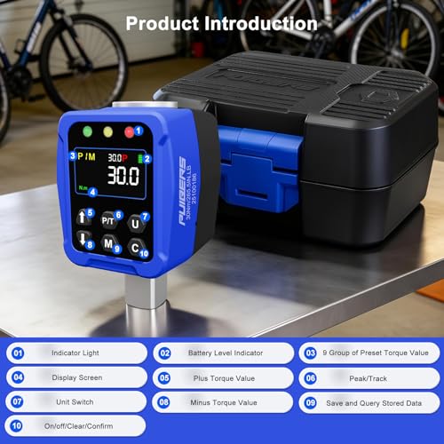 Digital Torque Adapter 1/2" Drive 1.1-22 Ft-lb/1.5-30 Nm, Digital Torque Wrench Converter with LCD Display ±1% Accuracy, for Bike & Motorcycle Maintenance DIY - size: 1/2" 1.1-22 FT.LB Digital Torque Adapter