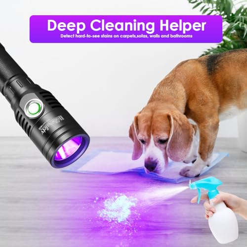 Home Safety 1602 395nm UV Flashlight Blacklight Portable Black Light for for Pet Urine Finding & Mineral, Antique Detection, Scorpion Search, etc (1602_UV395nm)