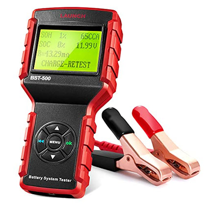 LAUNCH BST-500 Car Battery Tester 12V 24V Battery Load Tester,100-2000CCA Automotive Battery Alternator Tester for Cars/Boat/Truck/Lawn Mower, Compatible with Flooded AGM Gel EFB,etc.