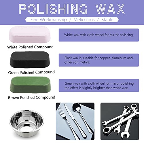 Swpeet 8" Buffing & Polishing Wheels Kit - 6PCs Including 3PCs Compounds, Cotton & Flannel Pads for Bench Grinder - style: NO.11 Buffing Polishing Wheels