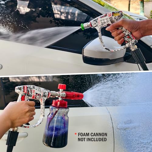 Bear Force High Pressure Washer Gun 3000 PSI Max, Power Washer Short Gun M22-ID14mm with 1/4“ Quick Connector, Car Wash, Car Cleaning, Car Care Detailing - size: A. Single Gun