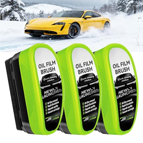 3 Pack Automotive Clear Vision Windshield Cleaner, Oil Film Cleaning Brush for Car Windows, Clear Vision Glass Cleaner Car Windshield Cleaner Tool Improving Windshield Clarity & Visibility