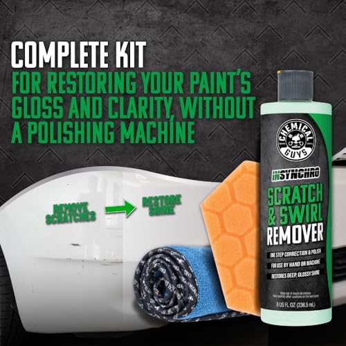 Chemical Guys, Insynchro Scratch & Swirl Remover Hand Polishing Kit, 8 oz - style: 8 Fl Oz + Pad & Towel Kit