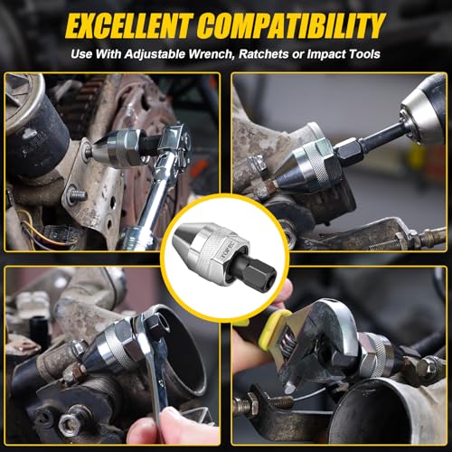 Topec Broken Bolt and Stud Extractor, 1/4" Drive Stud Removal Tool for 1/64-Inch to 1/4-Inch Studs, Premium CR-MO Steel Broken Bolt Remover for Removing Damaged, Rounded or Rusted Tight Bolts - size: 1/4-Inch Drive