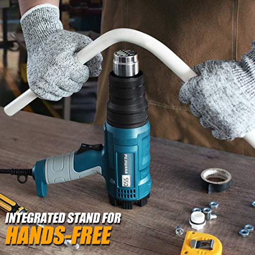 Heat Gun Kit 2000W Variable Temperature with Digital Display,5 Nozzles,Hot Air Gun 122℉- 1220℉,Fast Heating for DIY Shrink PVC Tubing/Wrapping/Crafts,Stripping Paint(2000W LCD Digital Display) - color: 2000w Lcd Digital Display