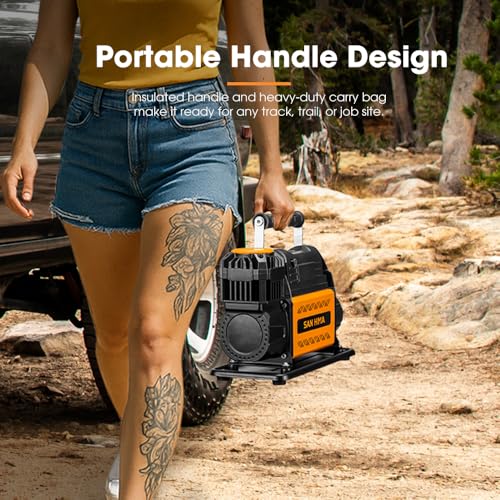 SanHima 12V Air Compressor, Portable Tire Inflator, 150PSI Offroad Air Pump - size: 7.06 CFM