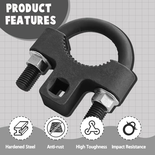 Inner Tie Rod Removal Tool,with Non-Slip Teeth for Inner Tie Rod Removal and Installation Inner Tie Rod Tool Inner Tie Rod U-Wrench,3/8" Carbon Steel Inner Low Profile Tool for Car Chassis Rocker