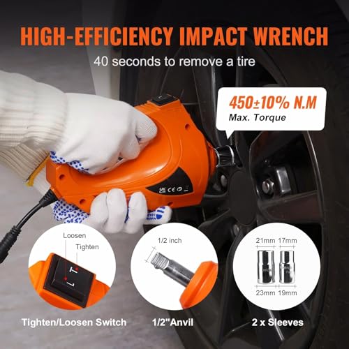 Electric Car Jack 3 Ton, 6600lbs Scissor Jack with Impact Wrench - 12V Portable Lifting Kit for Sedan, SUV, Truck Tire Change