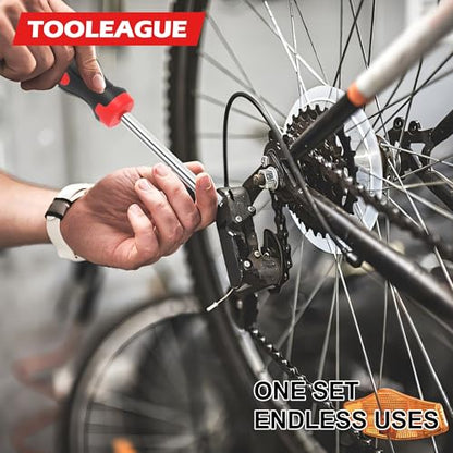 TOOLEAGUE 7Pcs SAE Nut Driver Set - 3/16, 1/4, 5/16, 11/32, 3/8, 7/16, 1/2 Inch, 3.5 Inch (1 Inch Hollow, 2.5 Inch Solid) Shaft Nut Driver with Pass Through Design