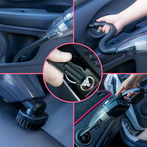 20Pcs Car Cleaning Wash Kit Interior Detailing Cleaner Kit with High Power Handheld Vacuum, Brush Set, Windshield Tool, Duster, Towels, Complete Car Care Tools, Pink - color: Pink, size: 20Pcs
