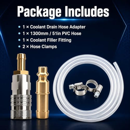 EVRBUL Engine Radiator Coolant Drain Hose Cooling System Drain and Refilling Tool Compatible with Volvo VNL Truck with D11 D13 D16 Engine Mack Truck with MP7 MP8 MP10 Engine Replace# 9996049