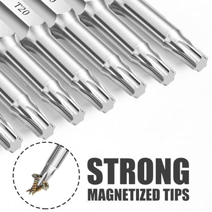 T20 Torx Bits(10-Pack 2 Inch), 1/4 Inch Hex Shank S2 Steel Magnetic star 6 Point Screwdriver bit set - style: T20