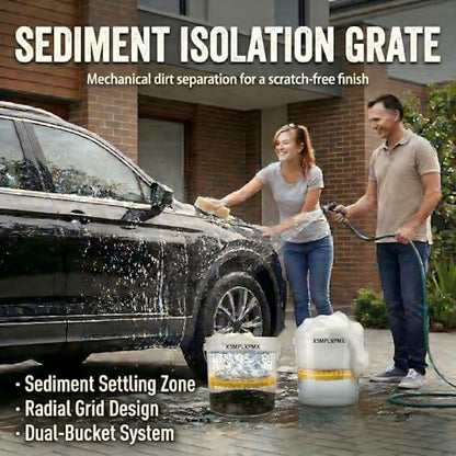 10.4" Heavy Duty Car Wash Bucket Insert (2-Pack) & Wash Mitt Kit - 10.6 oz Detailing Dirt Separator & Grit Trap, Scratch-Free Auto Wash, Fits 3.5 to 5 Gallon Buckets (Yellow Kit) - color: 2pack Yellow