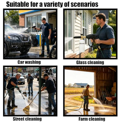 High Pressure Washer Gun with Foam Cannon, Car Wash Foam Gun with 1/4" Quick Connector, Pressure Washer Foam Cannon Kit with 5 Pressure Washer Nozzle Tips, 2 Adapter, 1 Liter