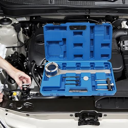 Crankshaft Pulley Removal Tool Kit for Land Rover Jaguar V8 4.4L, Engine Damper Puller & Installer Set, Professional Land Rover V8 Engine Crankshaft Pulley Tool 3.2 3.4 4.2 4.4L Removal Tool