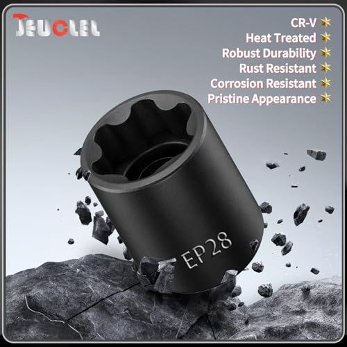 EP Socket EP28, 6 Point 1/2” Dr Female External E-Torx Plus Socket | EP Socket, Female External, E-Torx Plus Socket, External, Cr-V Steel, High Deformation Prevention - size: EP28