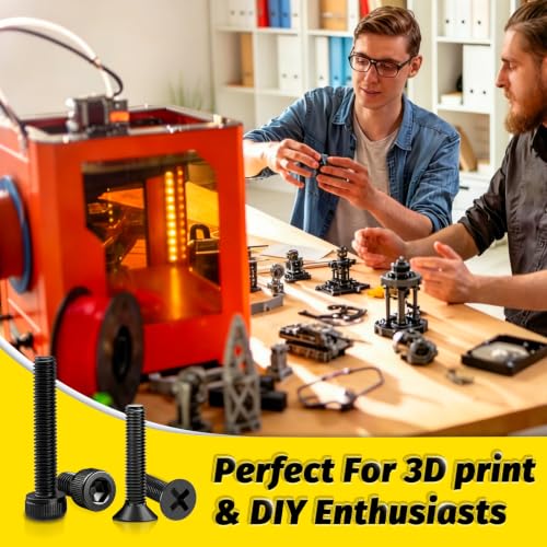 Kadrick M3 Screws Assortment Kit, 2440 Pcs Hex Socket Cap & Phillips Flat Head M3 Bolt Kit, 4-35mm Length, Nuts, Washers & Allen Wrench Included,M3 Bolts for 3D Printing - size: M3 2440Pcs 4-35mm