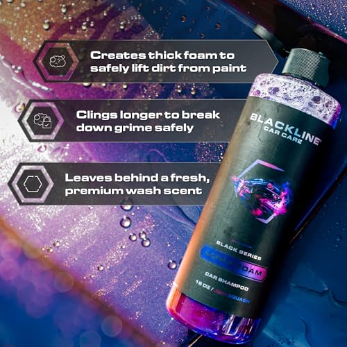 Blackline Automotive Extreme Foaming Car Shampoo - Extreme Ultra Foam Perfect for Ceramic Coatings - Compatible with Foam Cannon for Pressure Washer (64 Fl Oz, Cotton Candy) - size: 64 Fl Oz (Pack of 1)