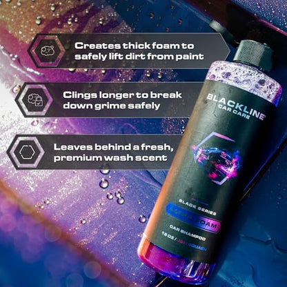 Blackline Automotive Extreme Foaming Car Shampoo - Extreme Ultra Foam Perfect for Ceramic Coatings - Compatible with Foam Cannon for Pressure Washer (64 Fl Oz, Cotton Candy) - size: 64 Fl Oz (Pack of 1)