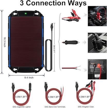 SUNER POWER Waterproof 5W 12V Solar Battery Charger & Maintainer Pro, Built-in UltraSmart MPPT Charge Controller, 5 Watt Solar Panel Trickle Charging Kits for Car Automotive Boat Marine RV Trailer - size: BC-5W Pro