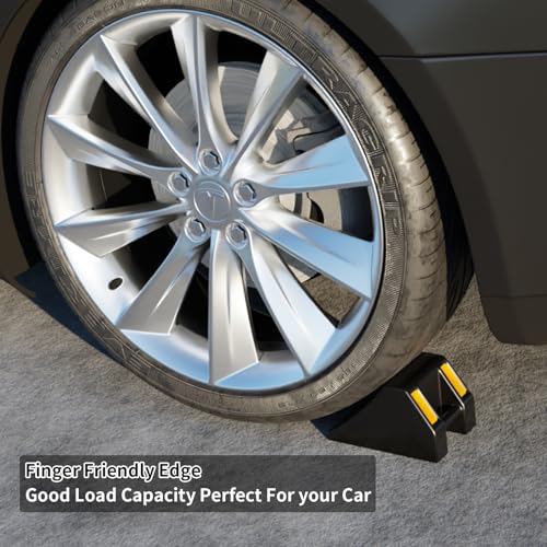 BESEA 8 Pack Truck Wheel Chock Wheel Stopper Non Slip Base，6.6" Length,4" Height,4.8" Width，Help Keep Your Trailer RV in Place High Reflectivity (Pack of 8)