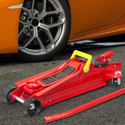 Big RED T825051-1 Torin Hydraulic Low Profile Trolley Floor Jack with Single Piston Quick Lift Pump, 2.5 Ton (5,000 lb) Capacity - Red - size: 2.5 Ton (5,000 lb) single pump quick lift, style: Steel