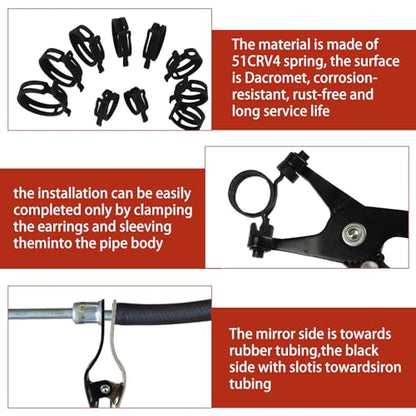 Spring Hose Clamp and Removal Pliers Set – 42 Pieces (24–46mm, 10 Large Fuel Line Clamp Sizes)