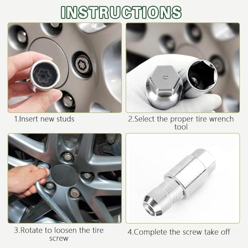D-Wheel Locking Lug Nut Removal Tool, Professional Locking Lug Nuts Key | Lug Nut Remover, Steel Drive Wheel Lock Key with Socket Anti-Theft Wheels Nut Remover & Installer, Fit for Most Cars