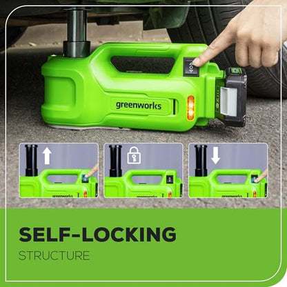 Greenworks 24V Cordless Car Jack Kit, 3 Ton Max Loading For Vehicle Weigh Hydraulic Jack with 2Ah Battery and Charger