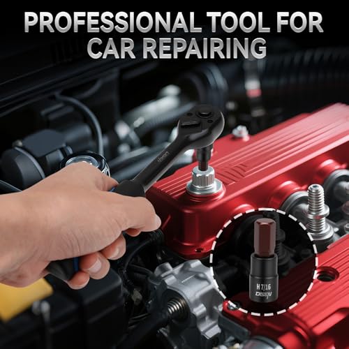 DISEN 32-Piece HEX Bit Socket Set | SAE & Metric Allen Wrench Socket Set with Enhanced Storage Case, Premium Heat Treated Chrome Vanadium Steel & S2 Alloy Steel - style: 1/4"& 3/8”& 1/2“ 32PCS HEX Bronw