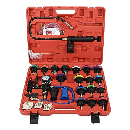 LABLT 28 PCS Universal Vacuum Radiator Test Detection Tool Coolant Pressure Tester Kit