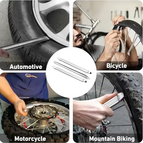 3Pcs Bike Tire Levers,Motorcycle Tire Spoons Iron Set,Remove Tool for Bike,Bike Change Changing Tool Kit Set,11Lengthen Galvanized Type Steel Repair Tube