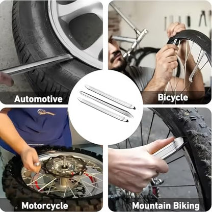3Pcs Bike Tire Levers,Motorcycle Tire Spoons Iron Set,Remove Tool for Bike,Bike Change Changing Tool Kit Set,11Lengthen Galvanized Type Steel Repair Tube