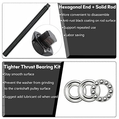 Crank Pulley Installer For LS Harmonic Balancer Puller Compatible with GM 1997-Up LS1 LS V8 Engines Crankshaft Installation with Thrust Bearing - size: With Thrust Bearing