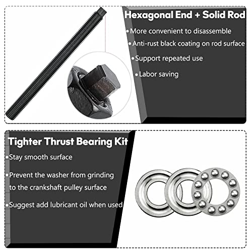 Crank Pulley Installer For LS Harmonic Balancer Puller Compatible with GM 1997-Up LS1 LS V8 Engines Crankshaft Installation with Thrust Bearing - size: With Thrust Bearing