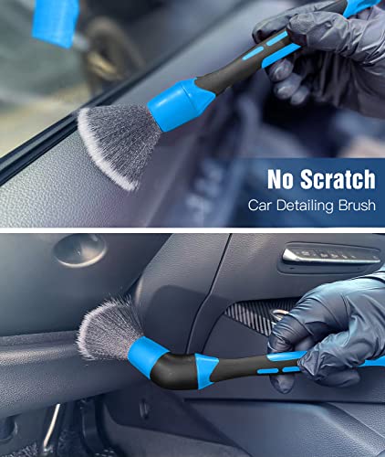 YeewayVeh Car Duster Kit, 3 Pack Car Detailing Brush Set with Extendable Microfiber Dust Brush & Scratch Free Car Dash Duster & Soft Car Interior Brush for Vehicles Motorcycle and Home Cleaning Tools | Extendable Microfiber & Scratch-Free Dash Duster for