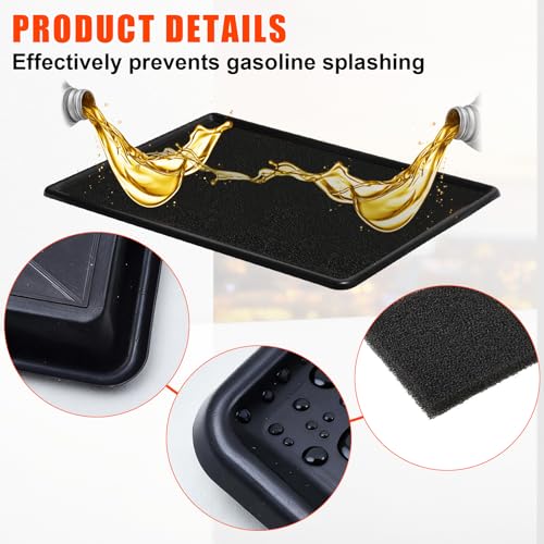 3-Pack Oil Drip Pan, 35.4" x 24" for Cars | Includes 3 absorbent foam mats. Leak-proof funnel spout. HDPE plastic. For oil changes, engine work, pets & appliance repair.