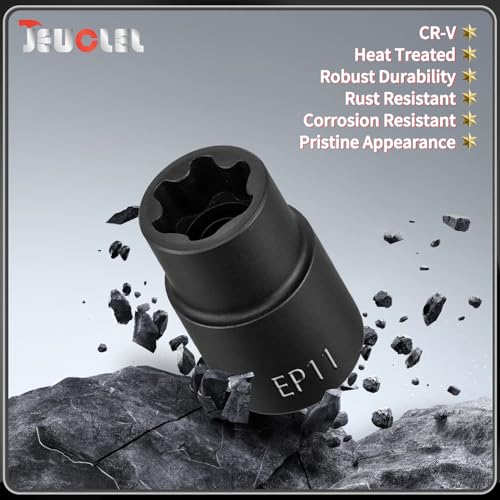 EP Socket EP11, 6 Point 3/8” Dr Female External E-Torx Plus Socket | EP Socket, Female External, E-Torx Plus Socket, External, Cr-V Steel, High Deformation Prevention - size: EP11