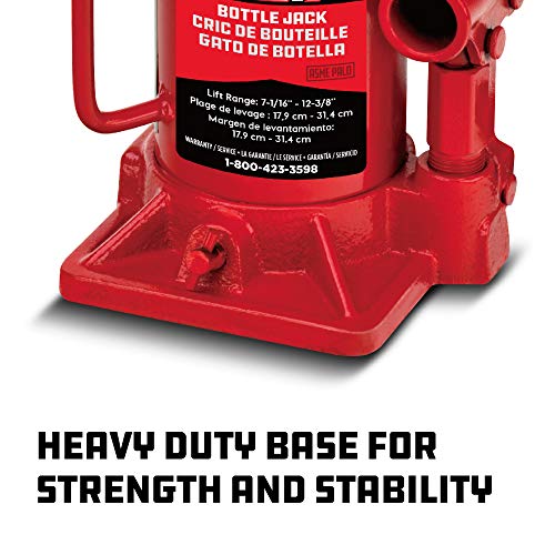Powerbuilt Heavy Duty 12-Ton Bottle Jack, 24000-Pound Capacity Hydraulic Car Lift, Vehicles, Trucks, Red 647502 - size: 12 Ton, Shorty