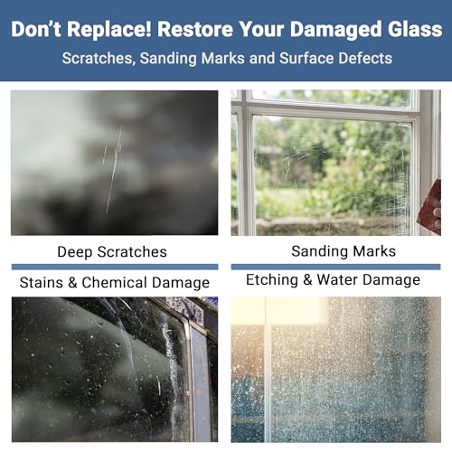 GLASS POLISH DIY Glass Scratch Removal Deluxe Kit 2" & 3" - Effective Glass Polishing with Drill or Polisher, Repairs Deep Scratches, Removes Surface Damage and Restores Original Clarity & Shine - size: 2 & 3 inch (12 Abrasives)