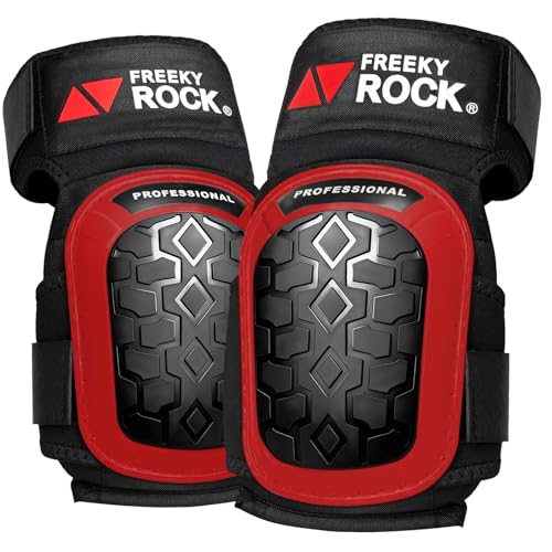 Knee Pads for Men Construction Knee Pads for Work with Heavy Duty Anti-Slip Cap Work Knee Pads with Thick Gel Padding Reinforced Thigh & Shin Straps for Construction Flooring Roofing, Red - color: Red-T