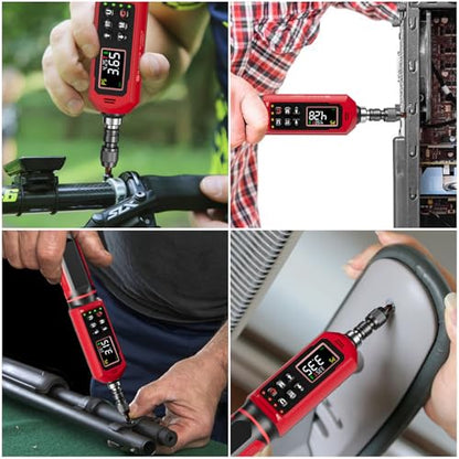 SUERCUP ±1% Accuracy, Digital Torque Screwdriver, 1.5-88.5in-lbs/0.15-10Nm | 1/4'' Drive Inch Pound Torque Screwdriver Electrician, LED, Buzzer, Vibration, 9 Preset Mode 5 Units for Bike, Gunsmithing - size: 1/4-Inch 1.5-88.5in-lbs./0.15-10N.m