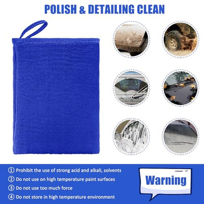 Windspeed 2Pack Clay Mitt, Microfiber Clay Bar for Car Detailing, Medium Grade Clay Bar Glove Clay Towel Auto Detailing for Cleaning Auto Clay Mitt (Blue) - color: Blue