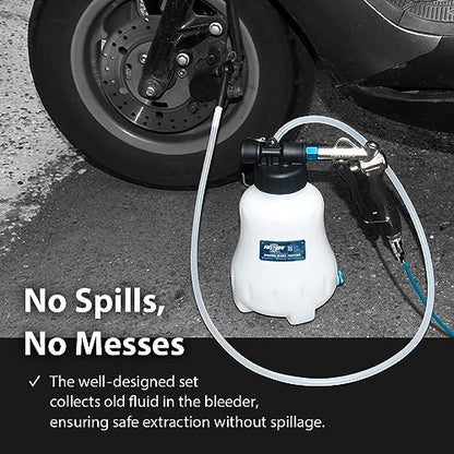 FIRSTINFO Patented 1.1L Vacuum Brake Bleeder, Hands-Free Operation | Air-powered vacuum • One-person operation • Stable base design • Brake/clutch service • Made in Taiwan - size: 1.1L