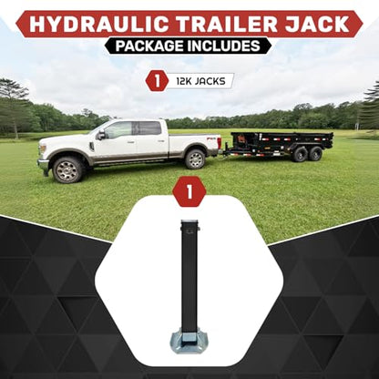 Hydraulic Trailer Jack (12,000 lb) - Power Jack 12K Double Acting, Lift Trailer Jack Stand (Bracket) (12k Weld on) PFJ-12K - style: 12k Jack "Weld on"